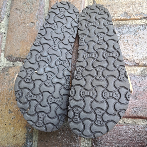 Birkenstock Tan Leather Sandals Size 41 Unisex Clean Footbed *READ* - Picture 6 of 16